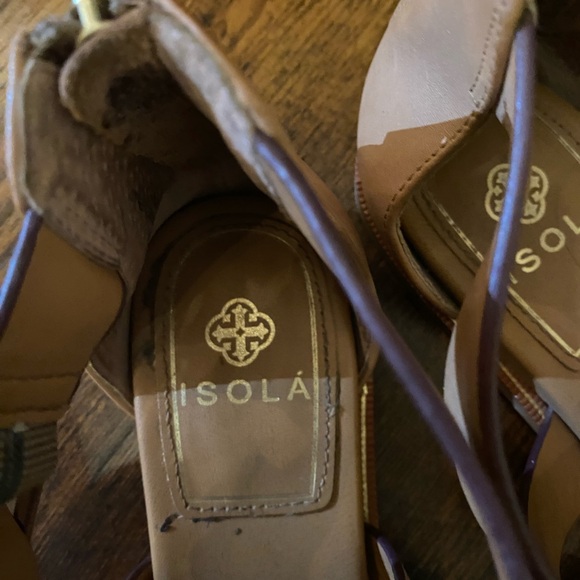 Isola Tan Leather Greek Style Sandals. - Picture 3 of 9